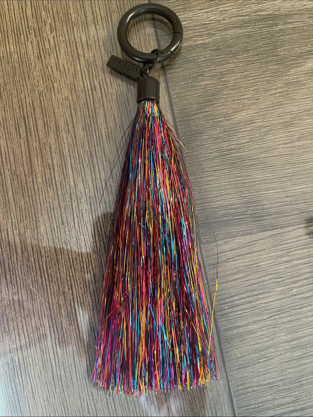 Victoria's Secret Metallic Tinsel Tassel Bag Charm/Keychain